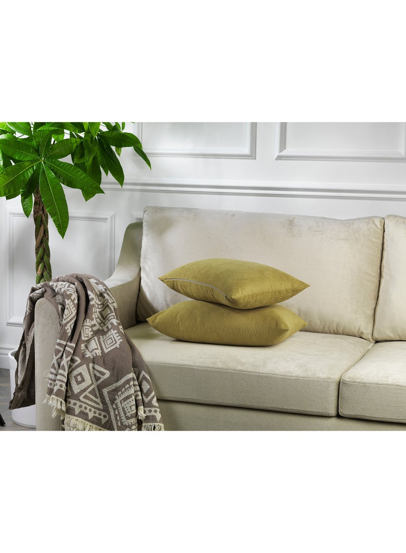 Zeenah Furniture Decorative Solid Color Invisible Zipper Diamond Cushion Cover Velvet Look Throw Pillow Set of 2 Cases for Chair Couch Bedroom & Livingroom Pillowcase - Image 4