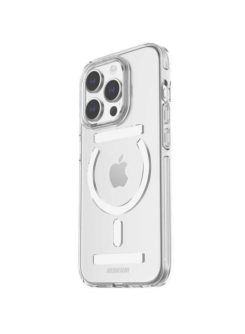 Remson Mag-X Magnetic Hybrid Protective Clear Case  Protection Compatible for iPhone 15 Pro 6.1 inches - Clear - Image 1