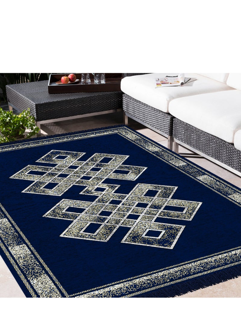 BSB HOME Designer Superfine Chenille Carpet | Fine Gold Yarn with 500 GSM Velvet Carpet/Area Rug for Living Room, Bedroom, Runner | 150x210 cm or 5x7 ft - Image 2