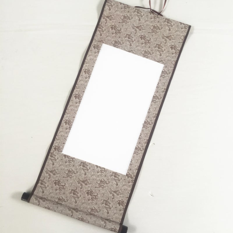 Blank Scroll Rice Paper Calligraphy And Painting Mounting Mini Imitation Damask Calligraphy Painting Hanging Scroll Banner Vertical Scroll - Image 5
