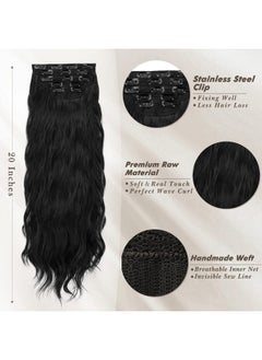 Arsdar Clip In Hair Extensions 5Pcs Long Wavy Black Clip In Hair Extensions Thick Natural Soft Synthetic Double Weft Hairpiece For Women Girls Daily Make Up Party Halloween20'' Natural Black - pzsku/Z439159A967FFBA55772AZ/45/_/1696069732/0cf65372-da32-4e17-b615-960398610e05