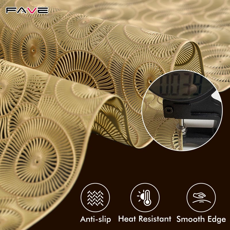 FAVE Gold Small Table Runner 36 Inch Heat Resistant Vinyl Table Cover for Dinner Party Wedding Decor (Golden Ball) - Image 5
