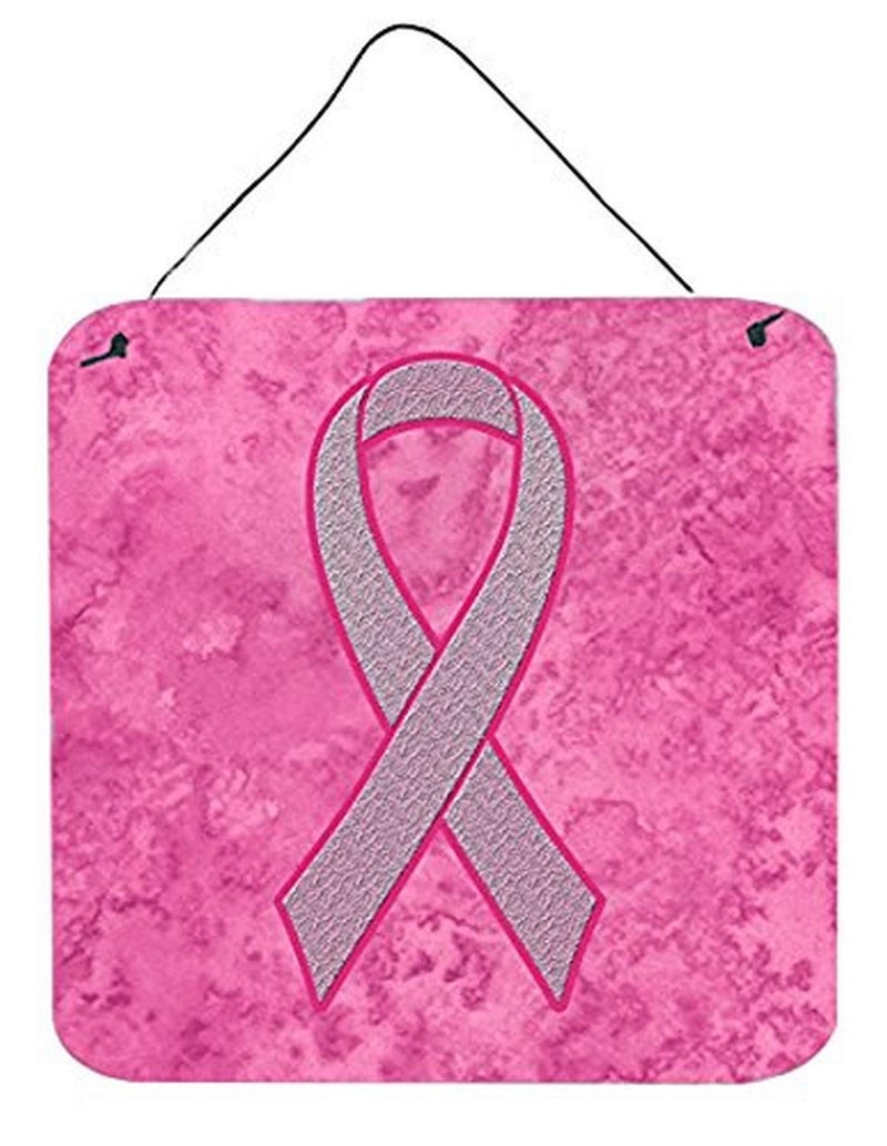 Caroline's Treasures AN1205DS66 Pink Ribbon for Breast Cancer Awareness Wall or Door Hanging Prints Aluminum Metal Sign Kitchen Wall Bar Bathroom Plaque Home Decor, 6x6, Multicolor - Image 4
