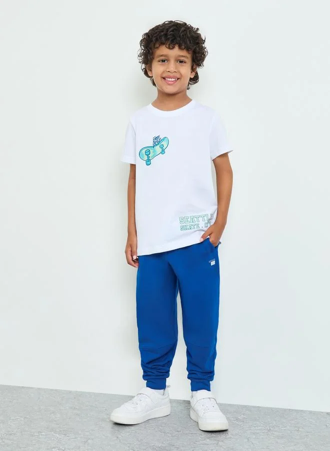 ستايلي Boys Ribbed Cuff Hem Joggers with Side Pocket