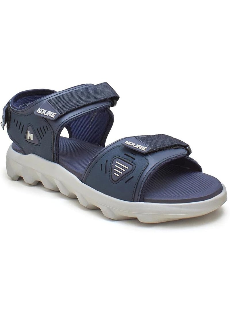 NDURE Men's Power Stride Adjustable Sandals, Navy Blue - Image 3