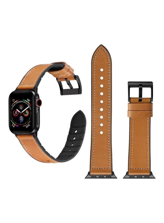 NIBEMINENT Replacement Watch Band for Apple Series 7 41mm/6 & SE 5 4 40mm/3 2 1 38mm Brown - Image 1