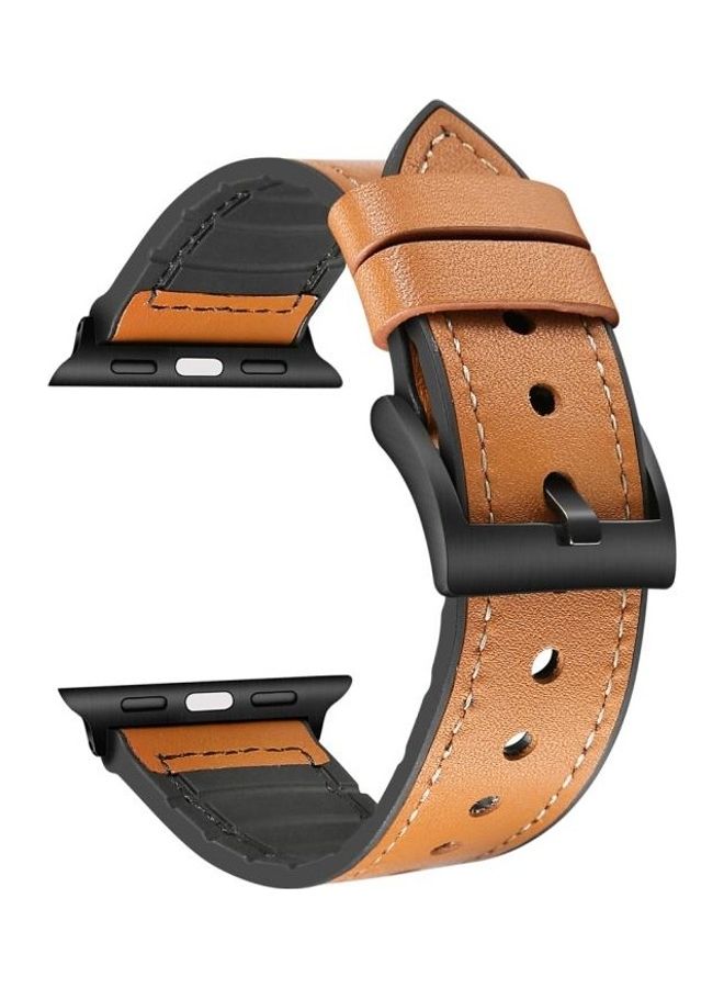 NIBEMINENT Replacement Watch Band for Apple Series 7 41mm/6 & SE 5 4 40mm/3 2 1 38mm Brown - Image 4