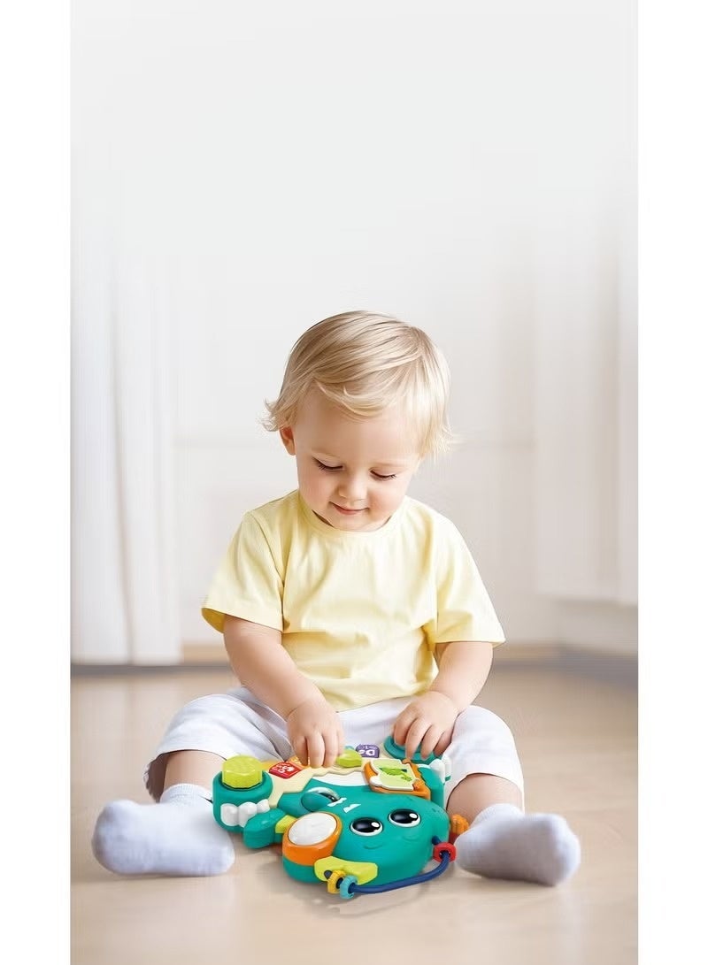 HOLA لعبة الديناصور التفاعلية هولا للتعلم للأطفال الصغار | دينو موسيقي وتعليمي 2 في 1 مع أضواء وأصوات | تطور المهارات الحركية للأطفال من 6 أشهر فما فوق - Image 5