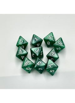 Marsrut 10 Pieces D8 Polyhedral Dice Set - 8 Sided Dice With Numbers | Ideal For Board Games, Classroom Activities, Party Table & Gaming Fun (Color: Green, Size: 1.6Cm/0.63In)  - Image 3