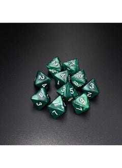 Marsrut 10 Pieces D8 Polyhedral Dice Set - 8 Sided Dice With Numbers | Ideal For Board Games, Classroom Activities, Party Table & Gaming Fun (Color: Green, Size: 1.6Cm/0.63In)  - Image 2