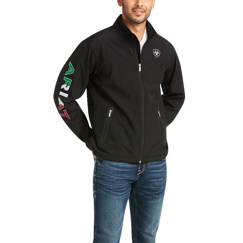 ARIAT Mens New Team Mexico Water Resistant Softshell Jacket
