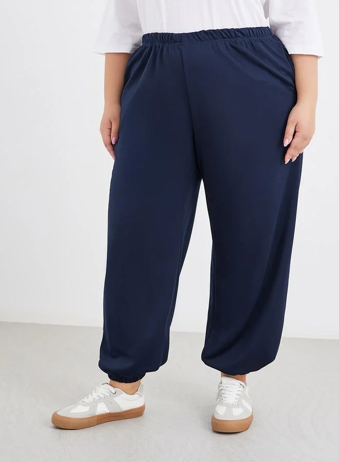Styli Styli Plus Joggers with Elasticated Waistband
