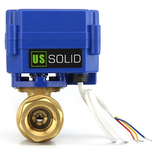 U.S. Solid Motorized Ball Valve- 1inches Brass Electrical Ball Valve with Standard Port, 9-24V AC/DC and 3 Wire Setup - Image 1