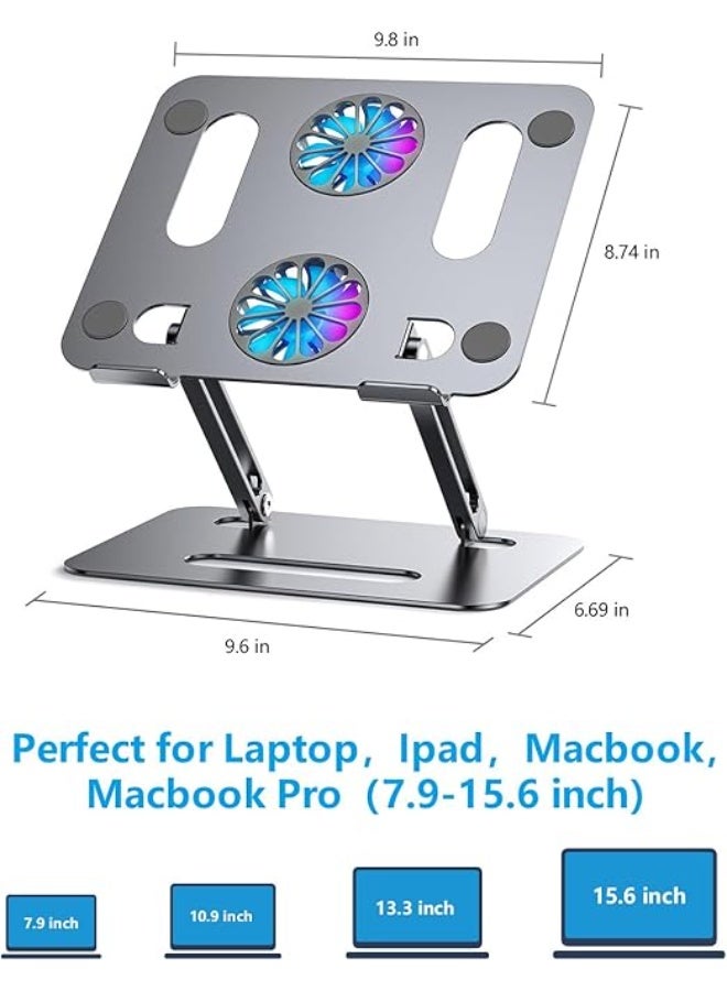 حامل لاب توب بمروحة تبريد – خفيف وعملي للاستخدام اليومي 12″-16″ - Image 2