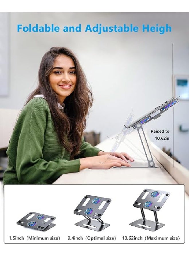 حامل لاب توب بمروحة تبريد – خفيف وعملي للاستخدام اليومي 12″-16″ - Image 5