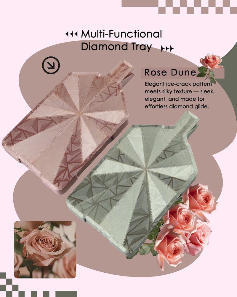 forever young Crystalline Diamond Art Trays with Lids Diamond Painting Accessories, 2-Piece Diamond Painting Trays with Lids, Silky Diamond Art Accessories and Tools, Rose Dune - Image 2