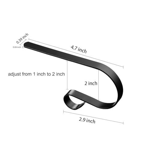 Festanlee 6 Pcs Christmas Stocking Holders Metal Mantel Stocking Hangers Adjustable Hanging Grip Stockings Clip Set (6, Black) - Image 2