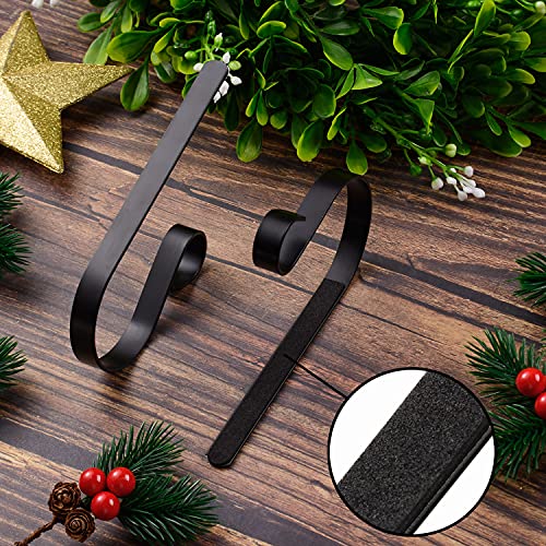 Festanlee 6 Pcs Christmas Stocking Holders Metal Mantel Stocking Hangers Adjustable Hanging Grip Stockings Clip Set (6, Black) - Image 5