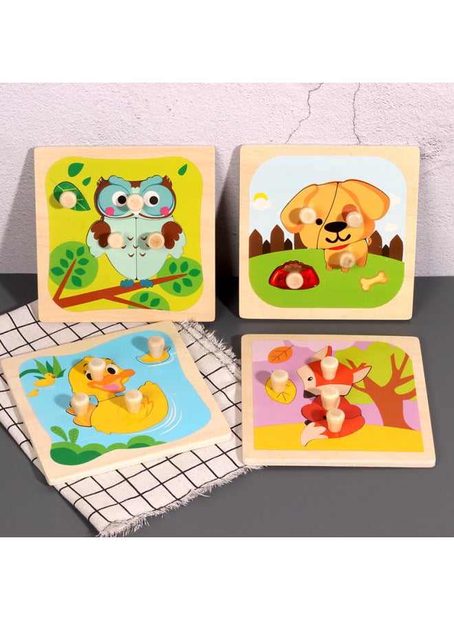 أحجية لوح يد للأطفال بعمر 1-3 سنوات أنثى 2 تعليم مونتيسوري المبكر ألعاب تعليمية لوحة خشبية معرفية مجمعة كنز للأولاد - اللون: لوح قبضة يد سرطان البحر - Image 4