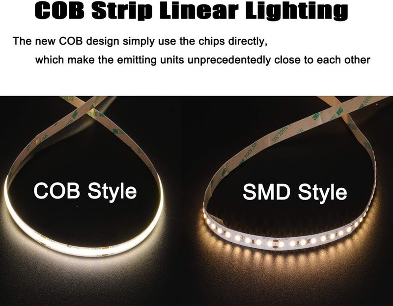 dephen UL-Listed COB LED Strip 16.4ft, 4000K Daylight Rope Lights 528LEDs/M, DC24V 5500Lm Flexiable and Cuttable Tape Lingting for Bedroom, Cabinet, Kitchen, Office, DIY - Image 4