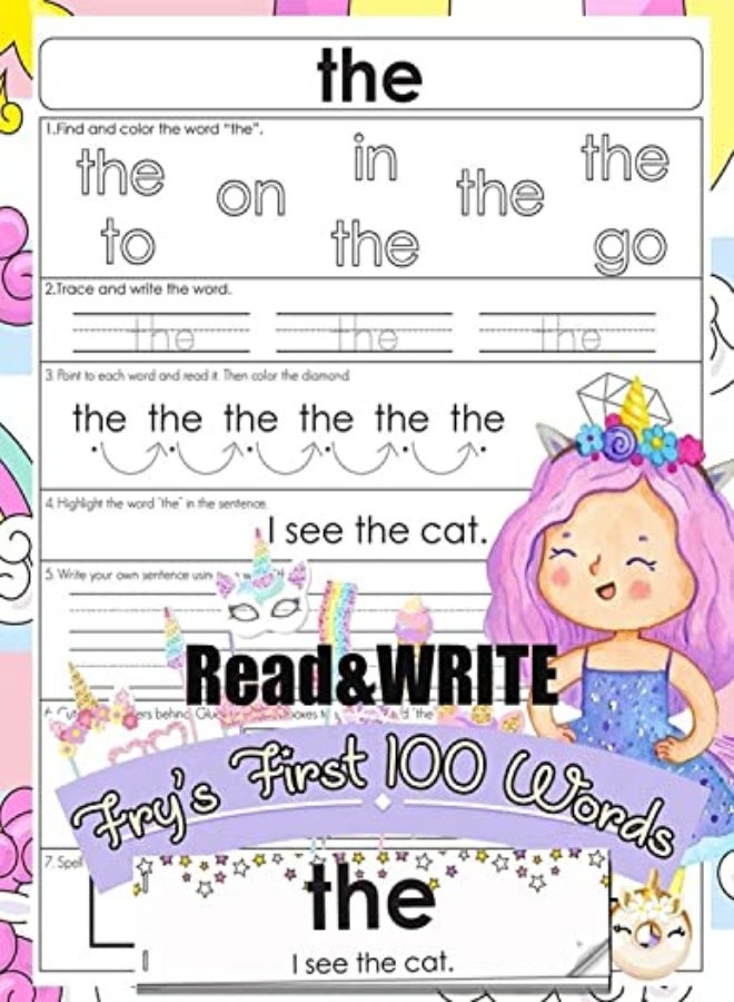 Read and Write Fry's First 100 Words: With 100 Sight Word Mini Books Write and Learn High Frequency 