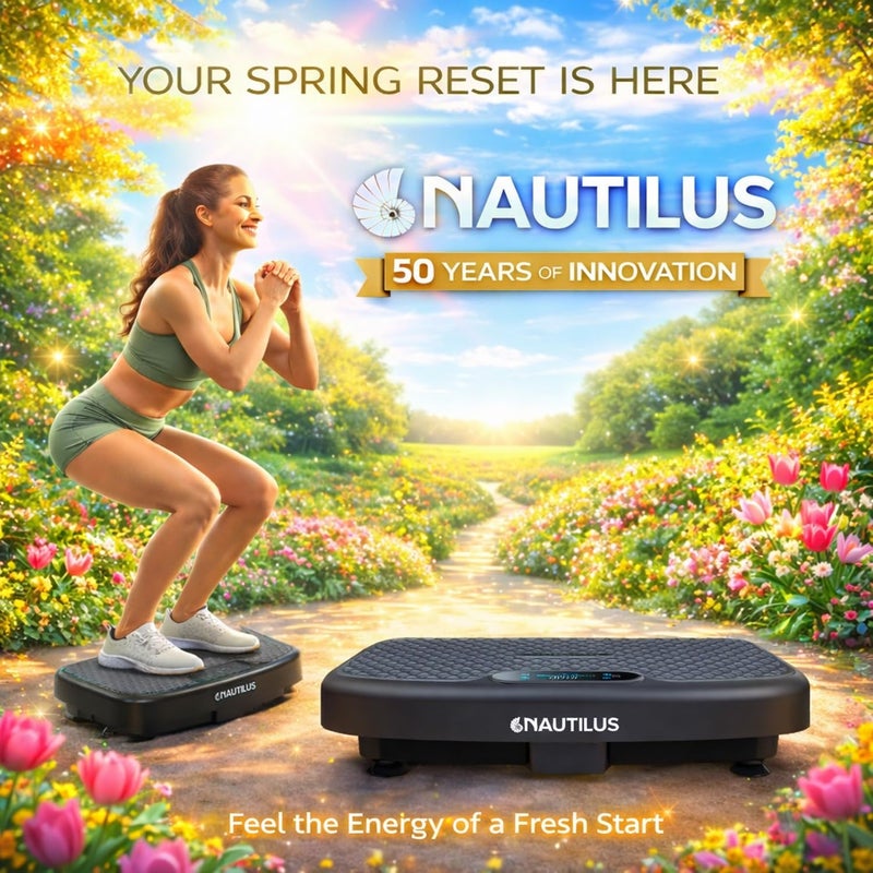 nautilus آلة تمارين الاهتزاز نوتيلوس فيبراتون برو لتصريف اللمف، تنشيط العضلات، تمرين كامل للجسم، الدورة الدموية، فقدان الدهون، تدريب القوة، تنسيق الجسم، التعافي - Image 2