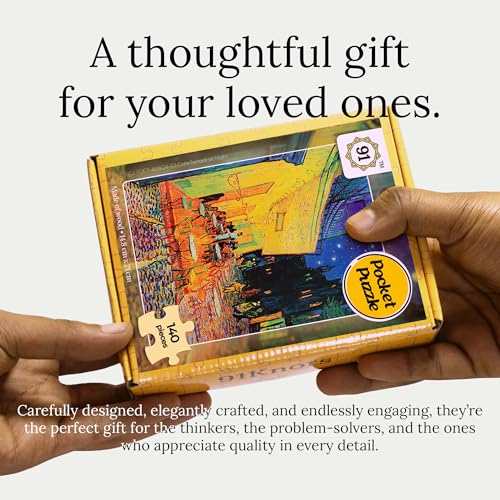 91Knots | Café Terrace at Night Wooden Jigsaw Puzzle 140 Pieces | Classical Art Puzzle for Adults & Teens | Mindfulness & Brain Training | Thoughtful Gift - Image 4