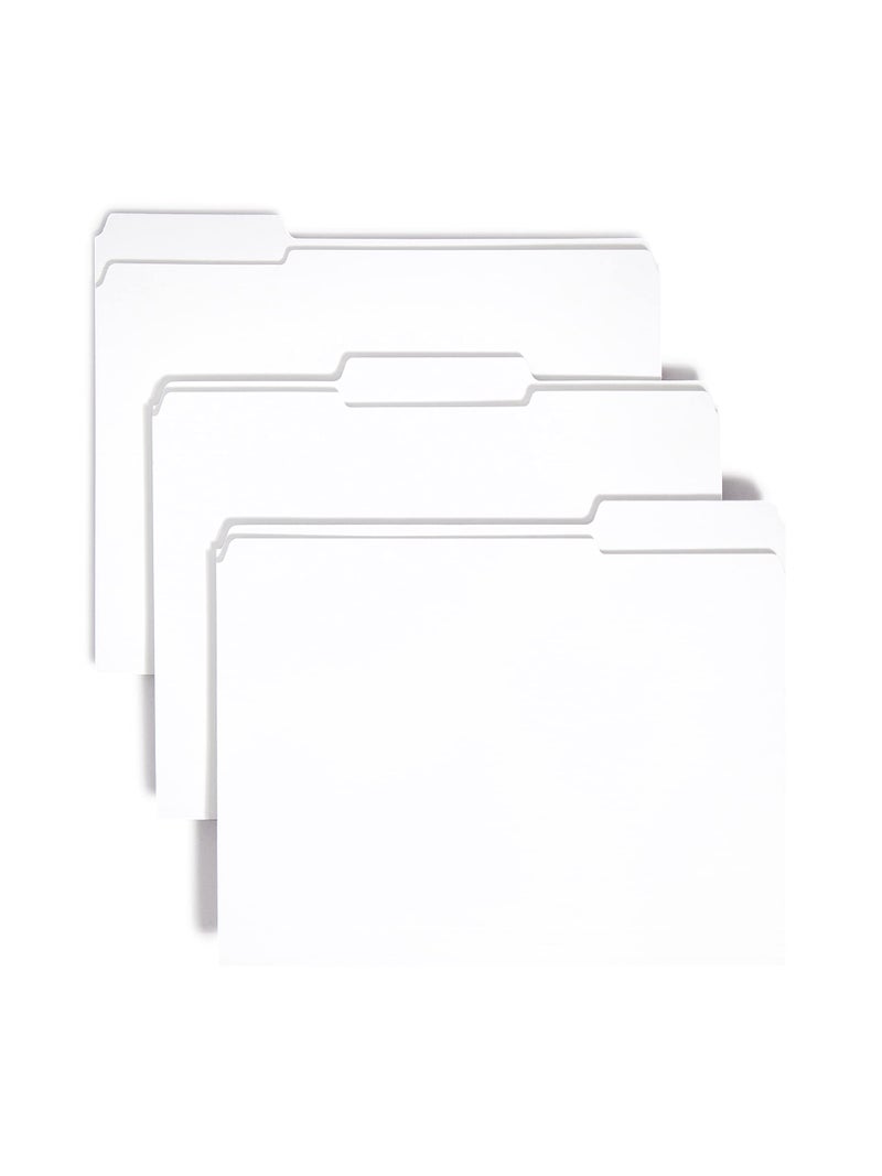 Smead Smead File Folder Reinforced 13Cut Tab Letter Size White 100 per Box 12834