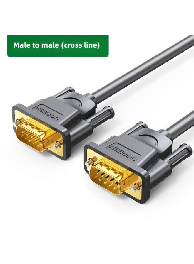 Green Link Rs232 Serial Line Db9 Connection Extension Nine-pin Male-to-female Converter Communication Data Com Female Connector-Color:Male To Male-cross Line- 1.5m  - Image 1