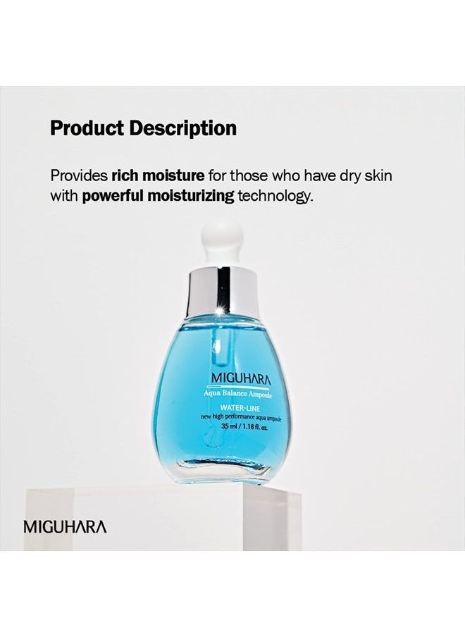 MIGUHARA [MIGUHARA] Aqua Balance Ampoule 0.67 fl.oz / 35 ml | Hydrating Hyaluronic Acid Serum with Beta Glucan and Glyceryl Glucoside, Moisturizing Facial Serum | EWG Green Ingredients  - Image 5