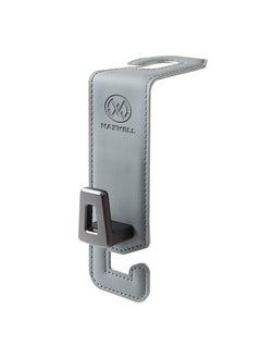ماكسويل للالكترونيات خطاف مسند الرأس Maxwell Swift Hook لتنظيم الجزء الخلفي مناسب للحقائب، والبقالة، والمعاطف، ومتوافق مع جميع السيارات. مصنوع من الجلد الفاخر، متين، سهل التركيب، وقابل للطي (رمادي)  - Image 1