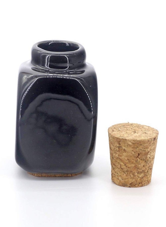 lasenersm 1 Piece Porcelain Material Dappen Dish with Soft Wooden Cap Nail Art Acrylic Powder Nail Art Tools Porcelain Cup Porcelain Dappen Cup Nail Art Acrylic Liquid Powder Dappen Dish, Cube Style, Black - Image 3