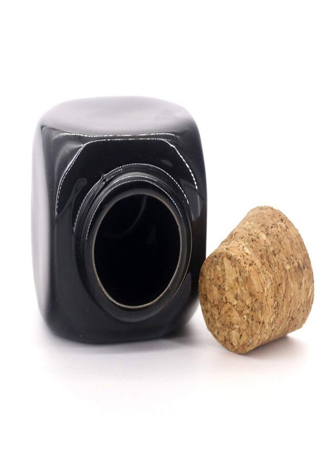 lasenersm 1 Piece Porcelain Material Dappen Dish with Soft Wooden Cap Nail Art Acrylic Powder Nail Art Tools Porcelain Cup Porcelain Dappen Cup Nail Art Acrylic Liquid Powder Dappen Dish, Cube Style, Black - Image 2