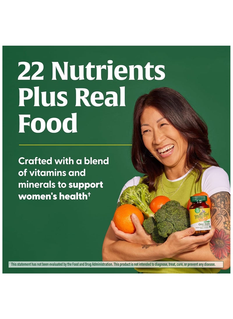 MegaFood - MegaFood Women's 40+ One Daily Multivitamin for Women with Vitamin B12, Vitamin B6, Vitamin C, Vitamin D, Zinc & Iron - Plus Real Food - Immune Support - Bone Health - Non-GMO - Vegetarian - 90 Tabs - Image 1