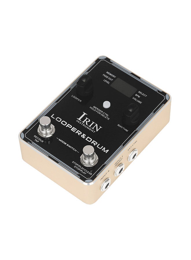Generic IRIN Looper Pedal Drum Machine Guitar Effect Pedals 44.1kHz/24bit 160 Minutes Recording Time 100 Drum Machine Rhythms Double Stepping Nails Looper Pedal Headphone Jack  - Image 1