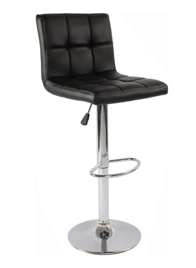 Generic PU Leather Bar Stool, Swivel High Chair Adjustable Bar Chair with Metal Base and Back Rest for Home Kitchen Bar Counter  - Image 1