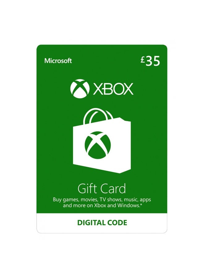 Xbox UK Gift Card £35 | Xbox Store Credit UK