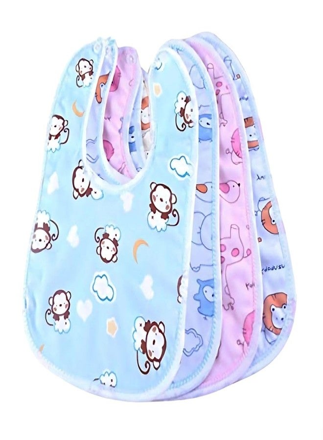 ROFORUF Waterproof Spill Resistant Baby Apron/Bib, Baby Bibs For 6 to 12 Months, Fastdry Bibs, Soft Cotton Bib (Pack of 4)(4) - Image 1