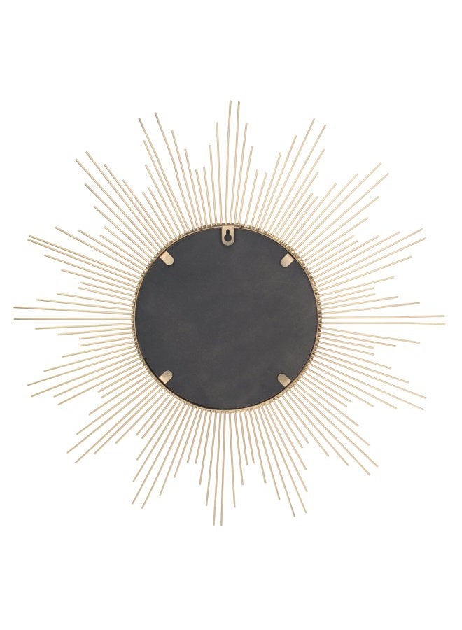 Stonebriar Round Decorative Antique Gold 23" Metal Starburst Hanging Mirror for Wall - Image 5