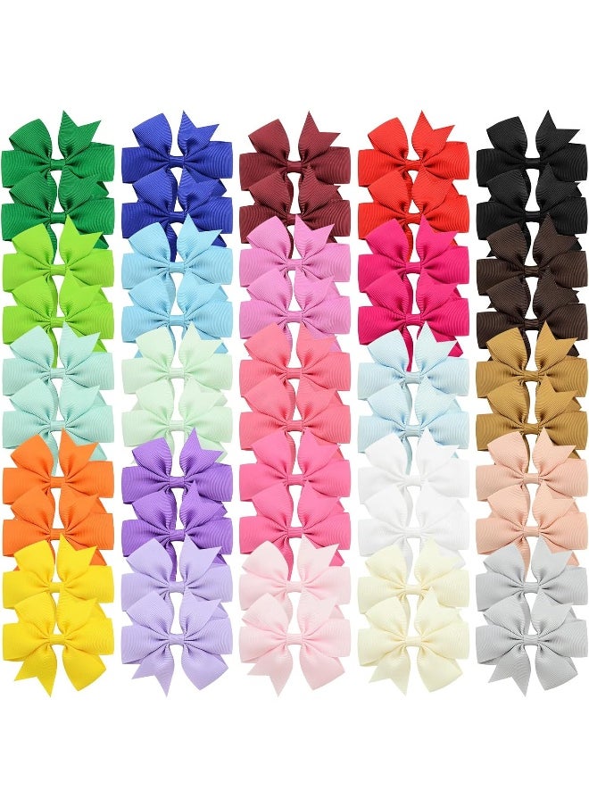 choicbaby choicbaby 50Pcs Hair Bows for Girls Grosgrain Ribbon Pinwheel Hair Clips Toddler Hair Accessories with Alligator Clip Bow for Baby Girls Toddler Teens(3 Inch)  - Image 1