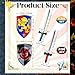 Poen 24 Pcs Inflatable Sword and Shield Knight Party Favors Set Blow up Medieval Sword Shield for Prince Party Favors Decorations Cosplay Accessories LionDragon - Image 4