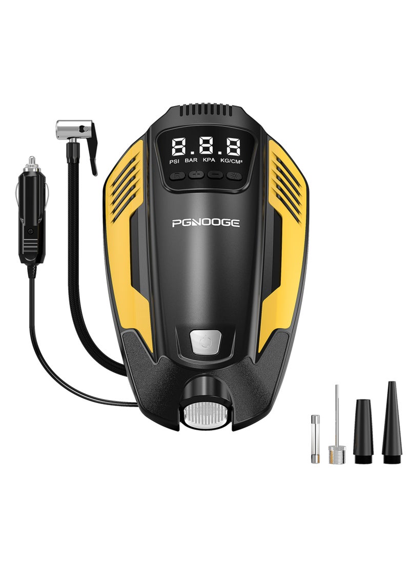 PGNOOGE PGNOOGE 150 PSI Tyre Inflator for Car, Car Tire Inflator DC 12V Auto-Off, Tyre Air Compressor for Cars SUV Motorbikes Balls, Tyre Pump with LED Light  - Image 1