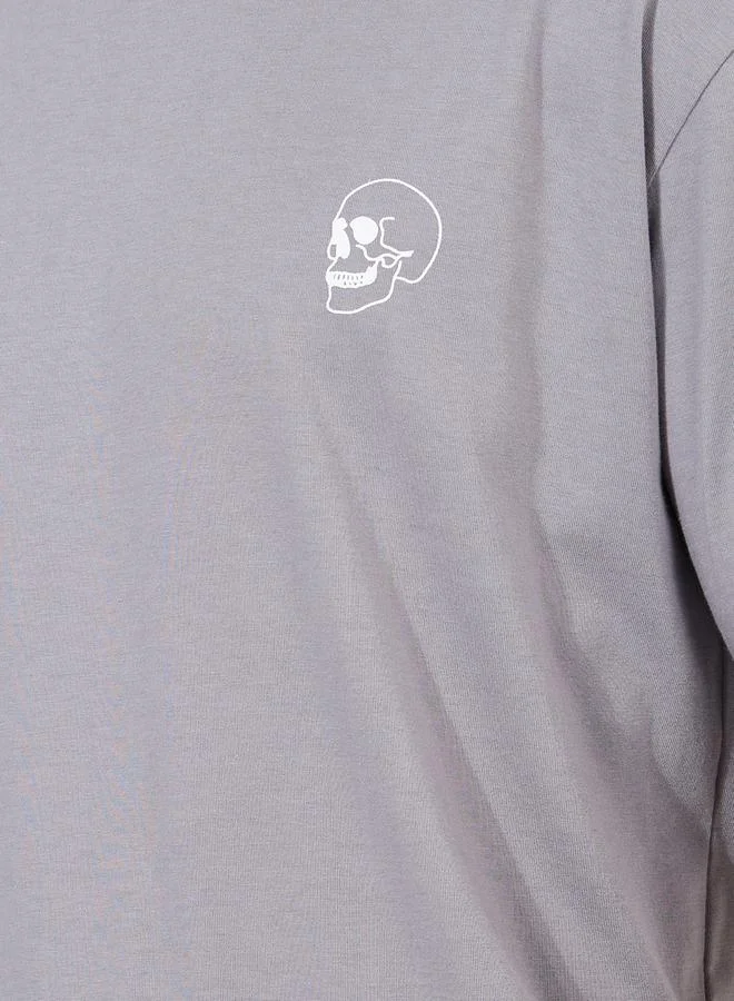 ستايلي Front and Back Skull Print Oversized T-Shirt