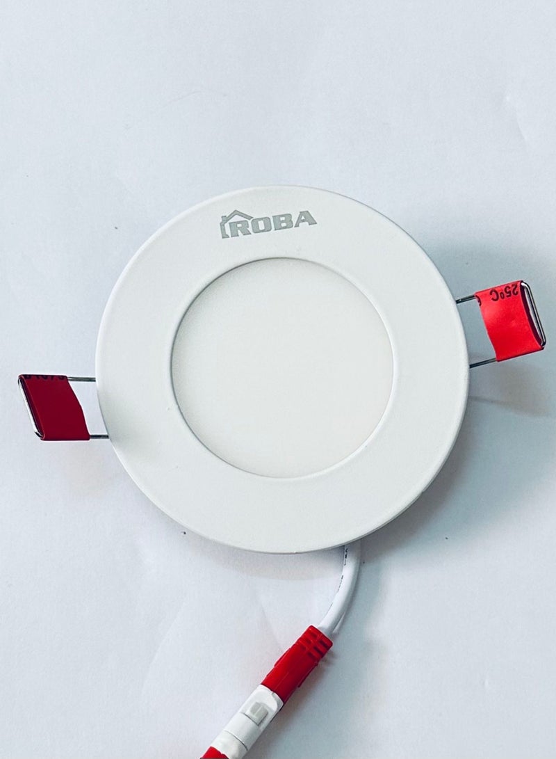 ربى سبوت لايت بقاعده مقاس 7 سم  4 واط LED اضاءة أصفر اطار ابيض بنل - Image 3