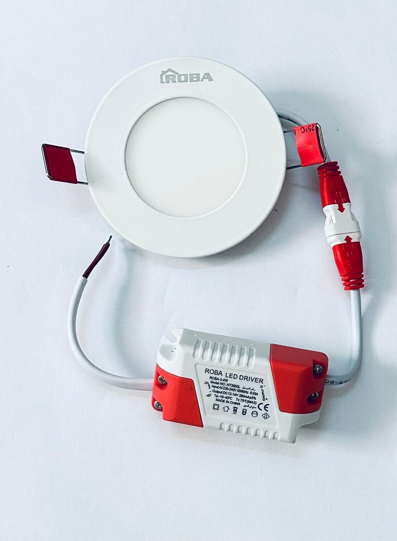 ربى سبوت لايت بقاعده مقاس 7 سم  4 واط LED اضاءة أصفر اطار ابيض بنل - Image 1