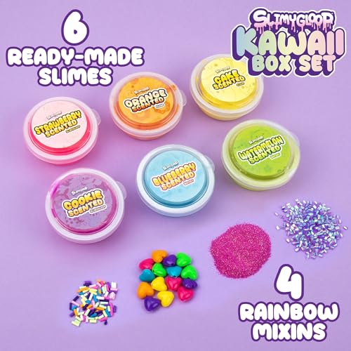 Slimygloop Kawaii Box Set 6Pack Scented Slimes With Fluffy Cloud Glitter Water Fun Add Ins Kids Party Favors Goodie Bags Bulk Food Slime - Image 5