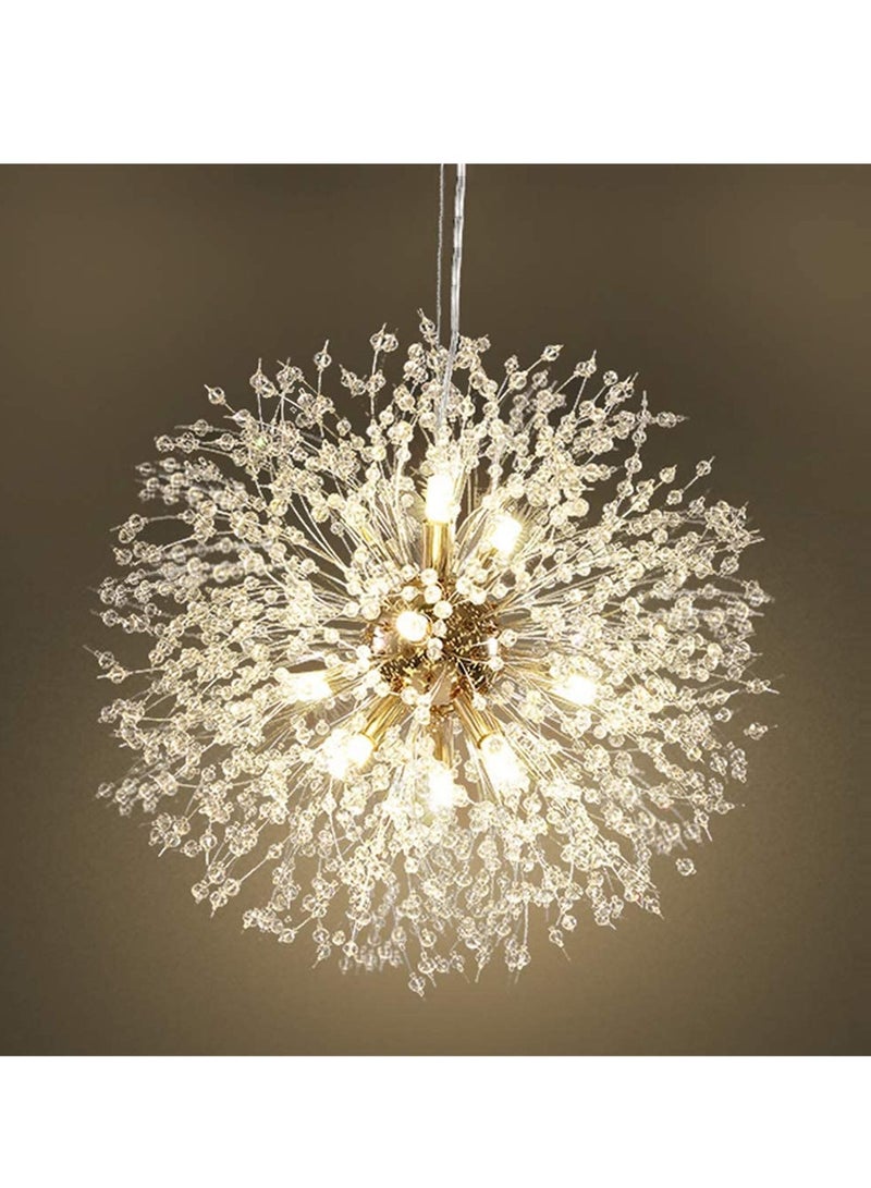 Haikomin 12 Head Modern Dandelion Crystal Chandelier Gold Head Bedroom Dining Room aisle Lighting - Image 2
