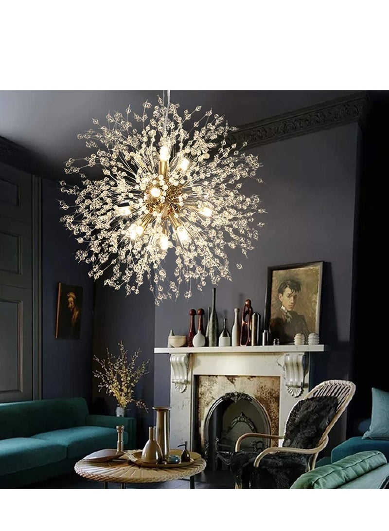 Haikomin 12 Head Modern Dandelion Crystal Chandelier Gold Head Bedroom Dining Room aisle Lighting - Image 5