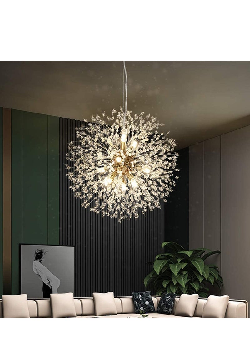 Haikomin 12 Head Modern Dandelion Crystal Chandelier Gold Head Bedroom Dining Room aisle Lighting - Image 3