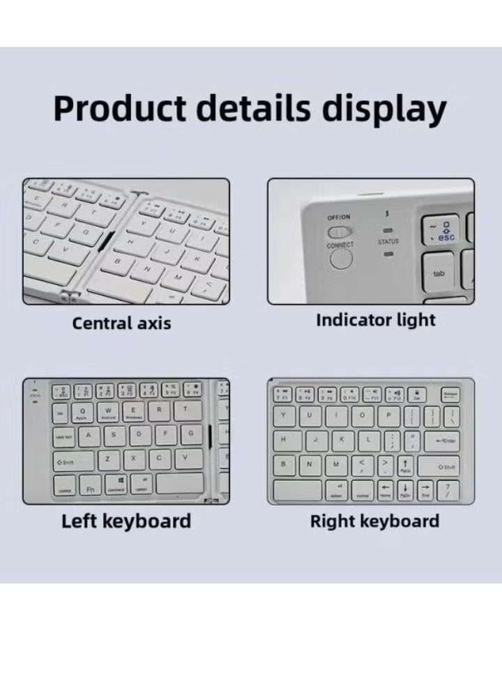 MUNTAQI لوحة مفاتيح بلوتوث محمولة قابلة للطي B028 – لوحة مفاتيح لاسلكية رفيعة للغاية مع كتابة صامتة | بطارية قابلة للشحن ومؤشر شحن | لوحة مفاتيح خفيفة الوزن، مدمجة وجاهزة للسفر لأجهزة أندرويد، آي أو إس، وويندوز – لون أسود - Image 5